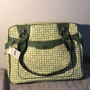 Coach Green and White Bag NWT